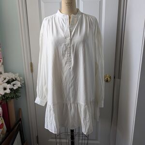 Elizabeth and James Soft Cream Dress/ Tunic With Button Front Detail